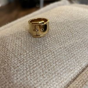 Gorgeous Michael Kors gold enamel buckle ring! Size 7, perfect condition!
